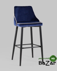 Стул барный Коби велюр синий