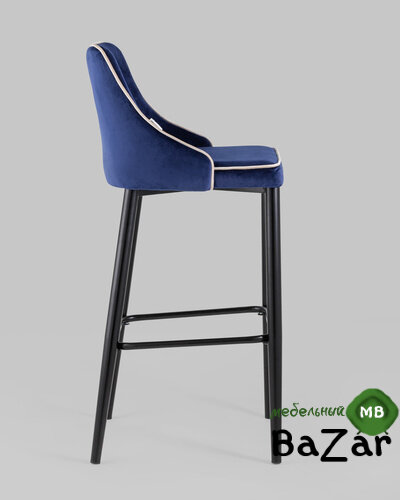 Стул барный Коби велюр синий