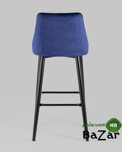 Стул барный Коби велюр синий