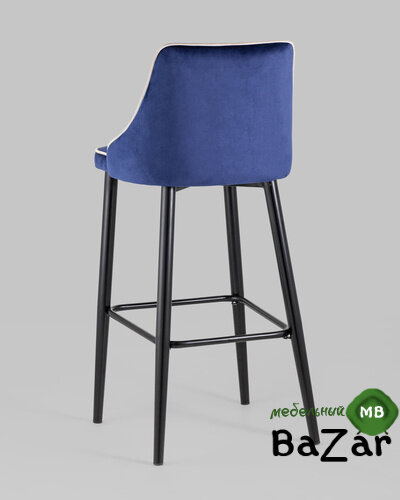 Стул барный Коби велюр синий