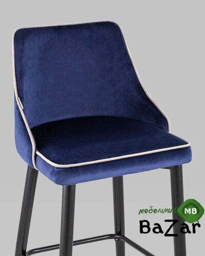 Стул барный Коби велюр синий