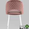 Стул Меган велюр с ромбами пыльно-розовый белые ножки Стул Меган велюр с ромбами пыльно-розовый белые ножки