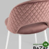 Стул Меган велюр с ромбами пыльно-розовый белые ножки Стул Меган велюр с ромбами пыльно-розовый белые ножки