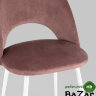 Стул Меган велюр с ромбами пыльно-розовый белые ножки Стул Меган велюр с ромбами пыльно-розовый белые ножки