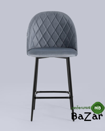 Стул полубарный Марсель велюр серый