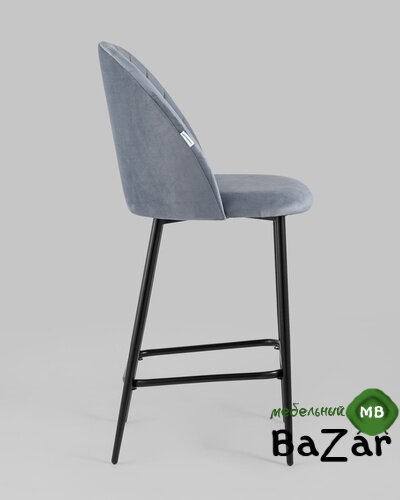 Стул полубарный Марсель велюр серый