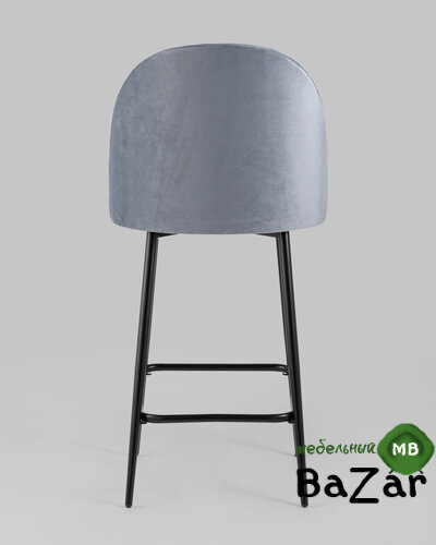 Стул полубарный Марсель велюр серый
