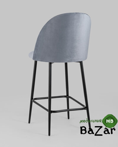 Стул полубарный Марсель велюр серый