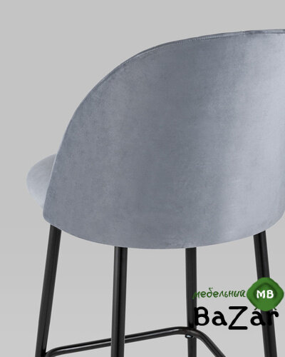 Стул полубарный Марсель велюр серый