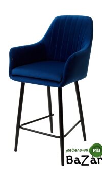 Полубарный стул Роден Premier 22 Синий, велюр (H=65cm)