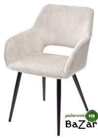 Стул ALLY VBP-206 античный светло-бежевый/ черный каркас