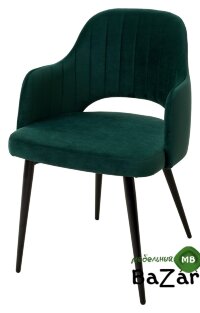 Стул FANTINE-LA ЗЕЛЕНЫЙ #19, велюр / черный каркас