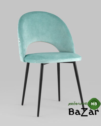 Стул Меган велюр с ромбами пыльно-голубой Стул Меган велюр с ромбами пыльно-голубой