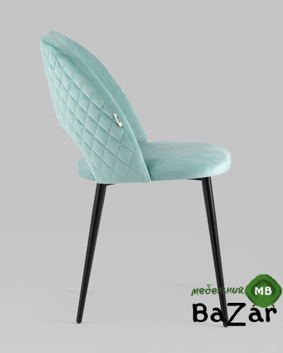 Стул Меган велюр с ромбами пыльно-голубой Стул Меган велюр с ромбами пыльно-голубой