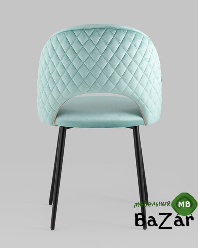 Стул Меган велюр с ромбами пыльно-голубой Стул Меган велюр с ромбами пыльно-голубой
