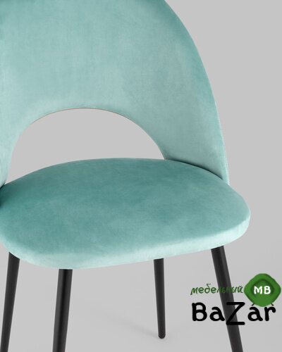 Стул Меган велюр с ромбами пыльно-голубой Стул Меган велюр с ромбами пыльно-голубой