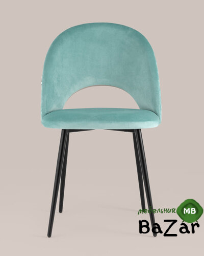 Стул Меган велюр с ромбами пыльно-голубой Стул Меган велюр с ромбами пыльно-голубой