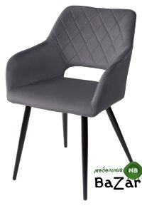 Стул ALLY BLUVEL-14 серый / черный каркас Стул ALLY BLUVEL-14 серый / черный каркас