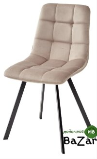 Стул CHILLI SQUARE G108-10 светлый кварц, велюр/ черный каркас