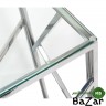 Консоль АРТ ДЕКО, прозрачное стекло, сталь серебро