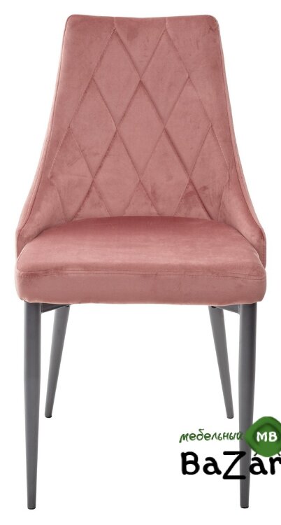 Стул NEPAL BLUVEL-52 PINK/ серый каркас, велюр