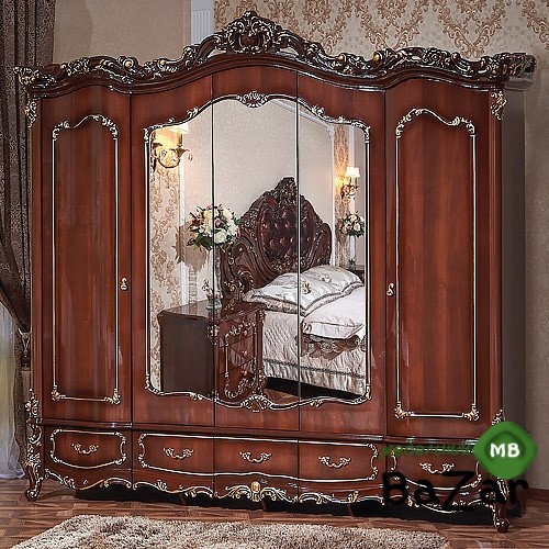 Спальня «ЭЛИЗА ЛЮКС» орех/ патина золото NEW (А)