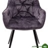 Стул MALTA 912-06 темно-серый, велюр/черный каркас