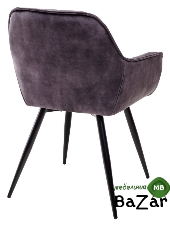 Стул MALTA 912-06 темно-серый, велюр/черный каркас