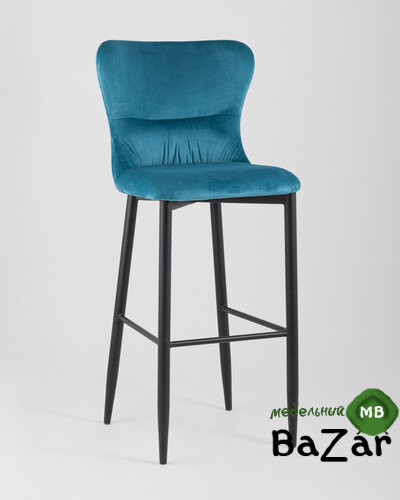 Стул барный Лилиан велюр темно-бирюзовый