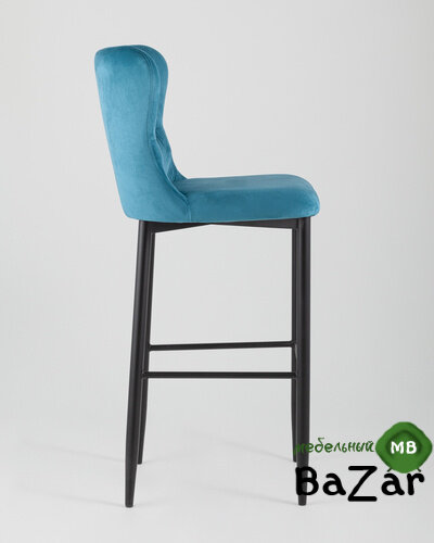 Стул барный Лилиан велюр темно-бирюзовый