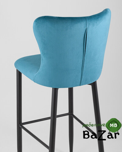 Стул барный Лилиан велюр темно-бирюзовый