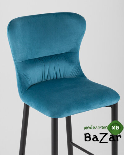 Стул барный Лилиан велюр темно-бирюзовый