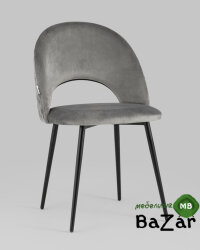 Стул Меган велюр с ромбами серый Стул Меган велюр с ромбами серый