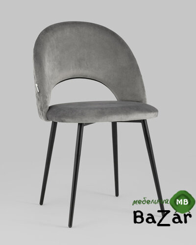 Стул Меган велюр с ромбами серый Стул Меган велюр с ромбами серый