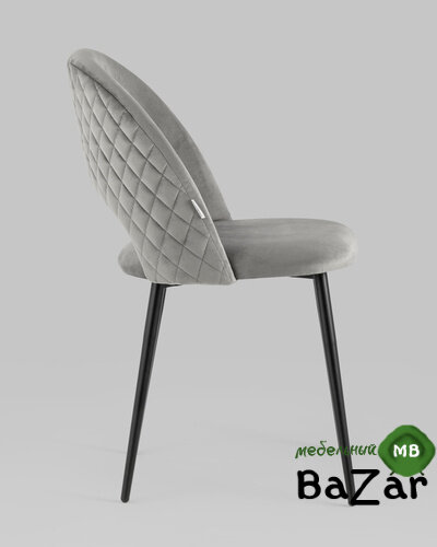 Стул Меган велюр с ромбами серый Стул Меган велюр с ромбами серый