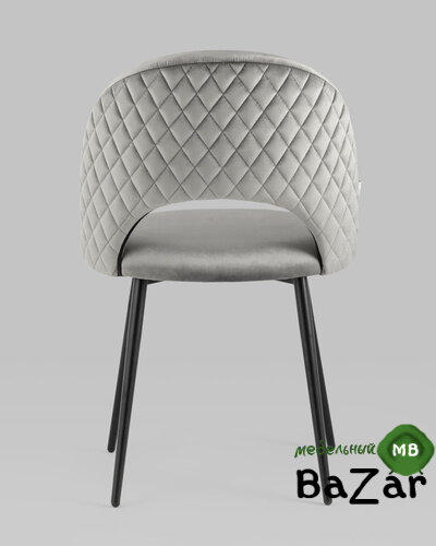 Стул Меган велюр с ромбами серый Стул Меган велюр с ромбами серый