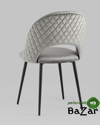 Стул Меган велюр с ромбами серый Стул Меган велюр с ромбами серый