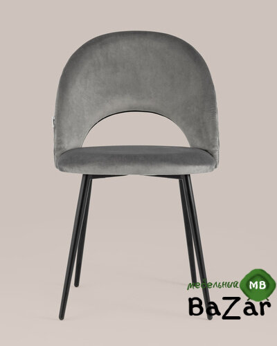 Стул Меган велюр с ромбами серый Стул Меган велюр с ромбами серый