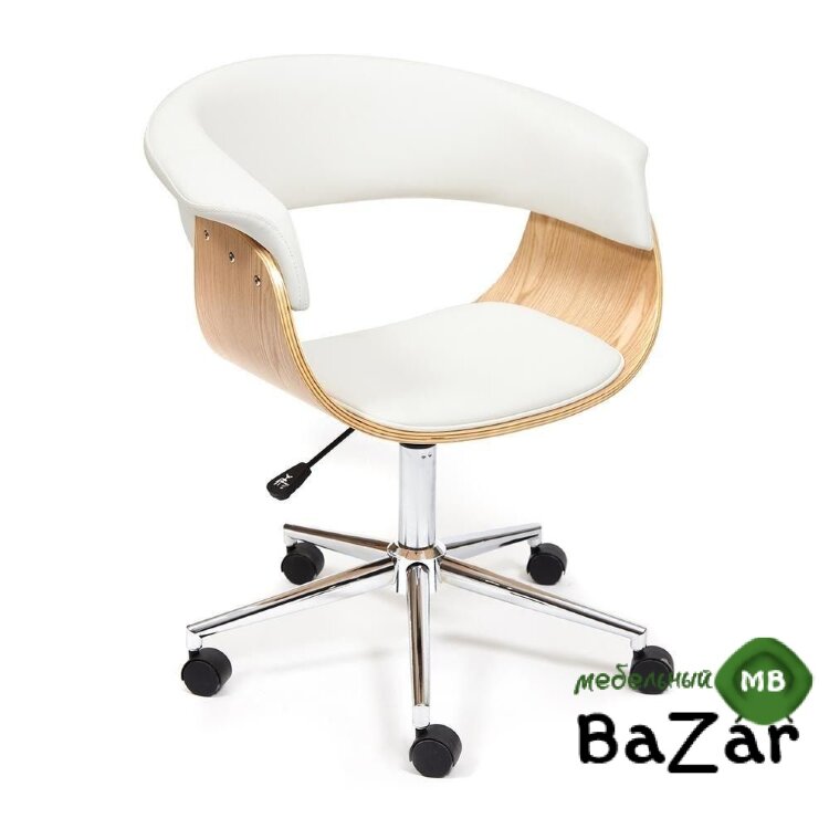 Кресло VIMTA натуральный, кож/зам белый