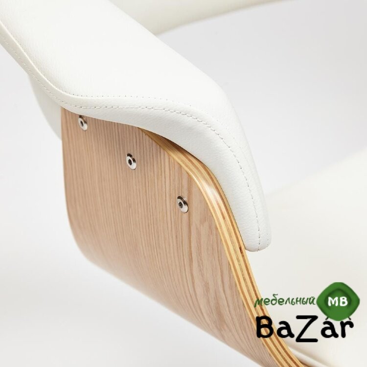 Кресло VIMTA натуральный, кож/зам белый