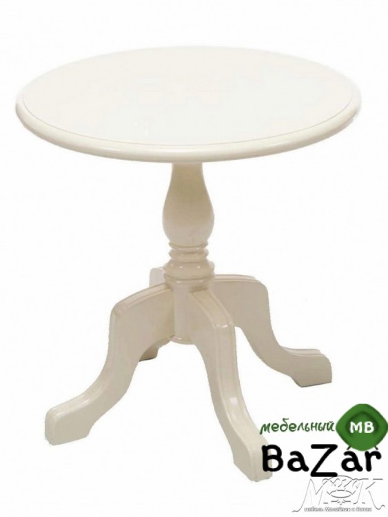 MK-TBL01. Daisy table Столик (массив красного дерева) IVORY (слон.кость), 60*60*62 см