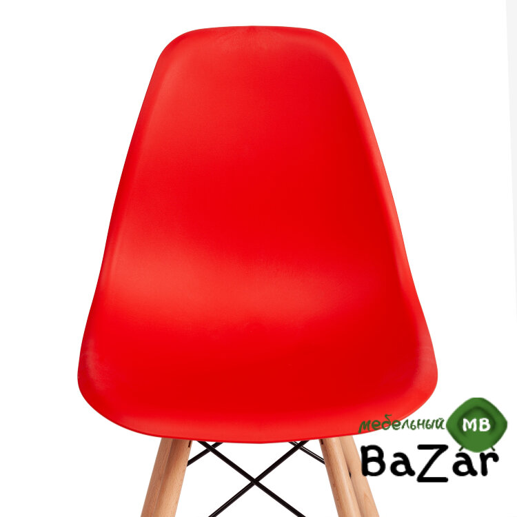 Стул CINDY (EAMES) (mod. 1801) дерево бук/металл/сиденье пластик Red (красный)