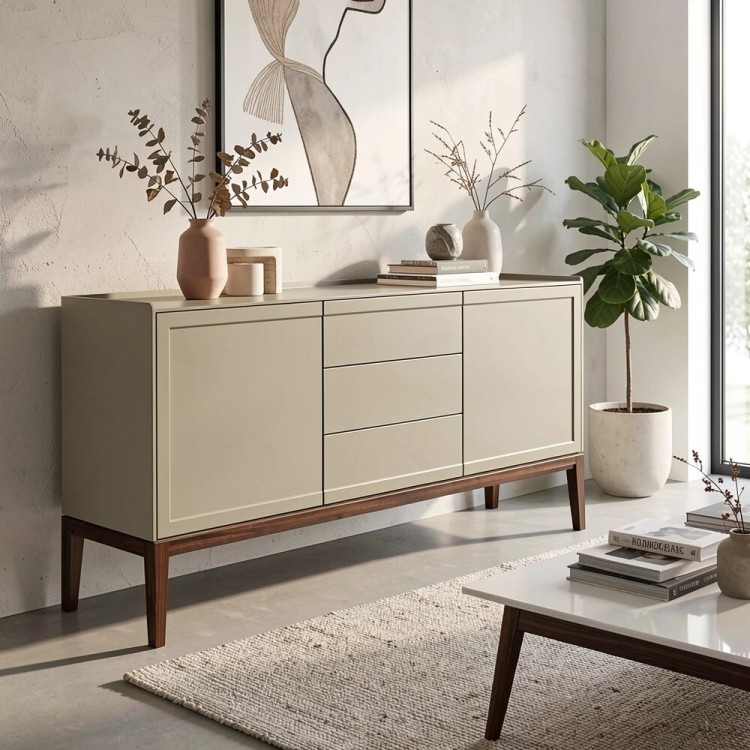 Комод широкий 3 ящика и 2 фасада MRS403Q Каменно-серый