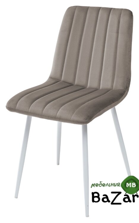 Стул DUBLIN G062-13 кварцевый, велюр / белый каркас