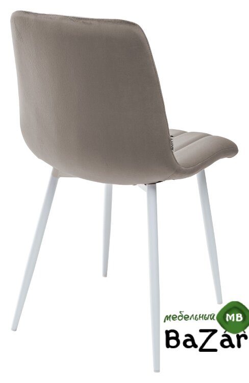 Стул DUBLIN G062-13 кварцевый, велюр / белый каркас