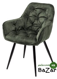 Стул MALTA 912-04 серо-зеленый, велюр/черный каркас Стул MALTA 912-04 серо-зеленый, велюр/черный каркас