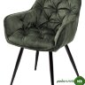 Стул MALTA 912-04 серо-зеленый, велюр/черный каркас 