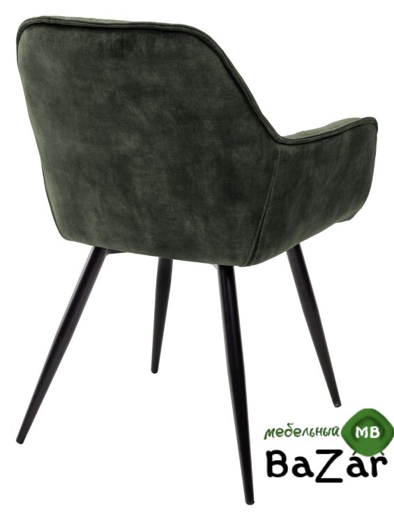 Стул MALTA 912-04 серо-зеленый, велюр/черный каркас 