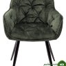 Стул MALTA 912-04 серо-зеленый, велюр/черный каркас 