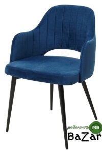 Стул FANTINE-LA СИНИЙ #29, велюр / черный каркас